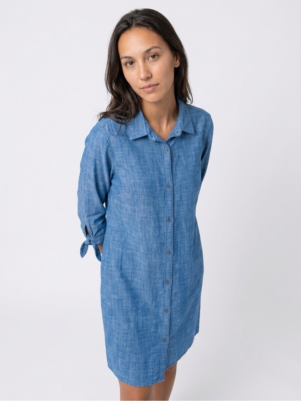 Hailey Logan Bright Blue Button-Front Midi Shirt Dress